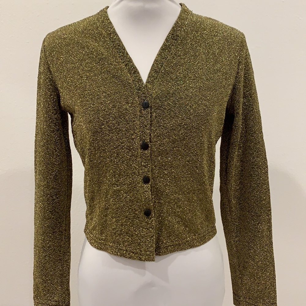 Gold shimmery Cardigan like new! So pretty! Sz M